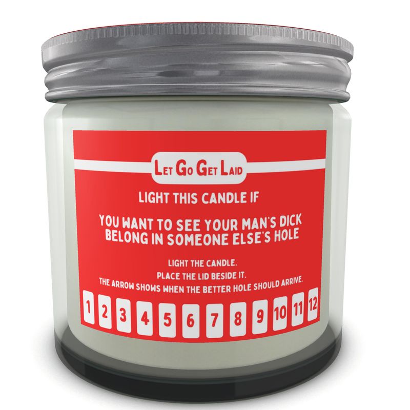 Gay Cuck Bottom Candle - Erotic Countdown Candle with Arrow Lid - "Light if you want to see your man in some better hole"
