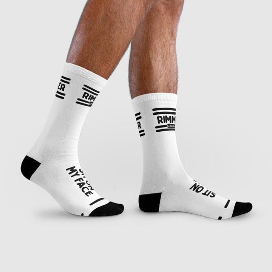 Gay white fetish socks promoting rimming and facesitting