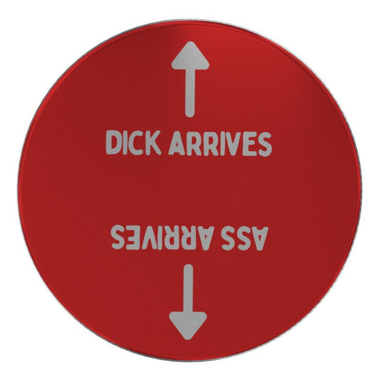 Round metal lid with arrows for erotic countdown for play