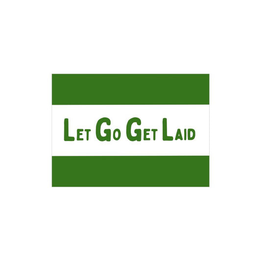 Cum Towel Label - LetGoGetLaid logo attached to the product