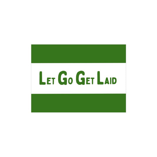 LetGo GetLaid label attached to Green Rim Rag