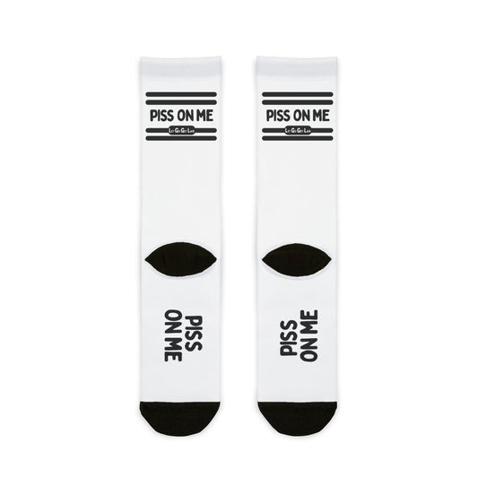 LetGoGetLaid fetish socks with text PISS ON ME - watersports accessories