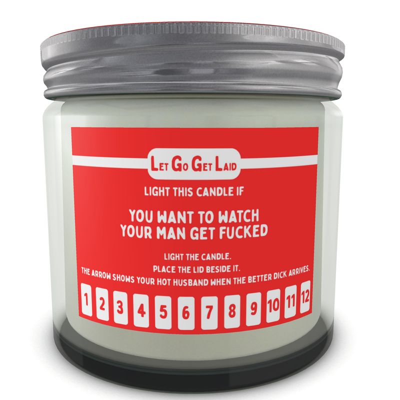 Gay Cuck Top Candle - Erotic Countdown Candle with Arrow Lid - "Light if you want to watch your man get fucked"