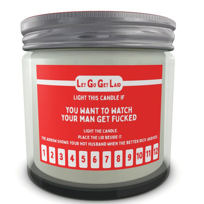 Gay Cuck Top Candle - Erotic Countdown Candle with Arrow Lid - "Light if you want to watch your man get fucked"