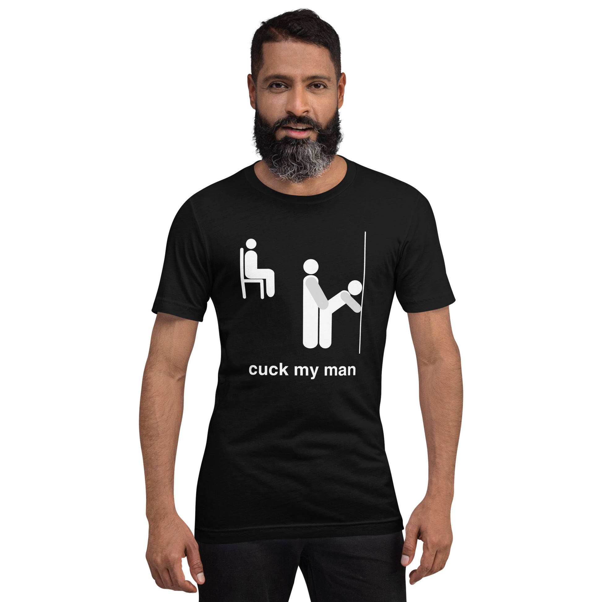 CUCK MY MAN T-shirt for Gay Pride, Kinky Party and Fetish Play.
