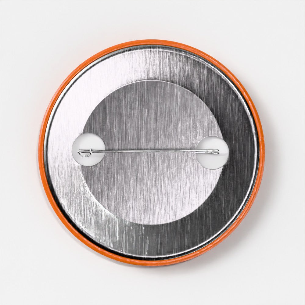 Metal pin back of a LetGoGetLaid gay side kink badge - 56mm safety pin fastening