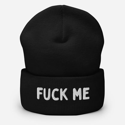 Black beanie with "Fuck Me" text - Christmas gift idea