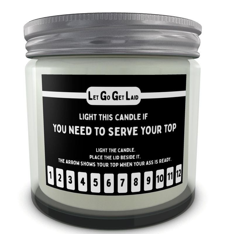 Kinky fetish candle for gay bottoms to serve their tops