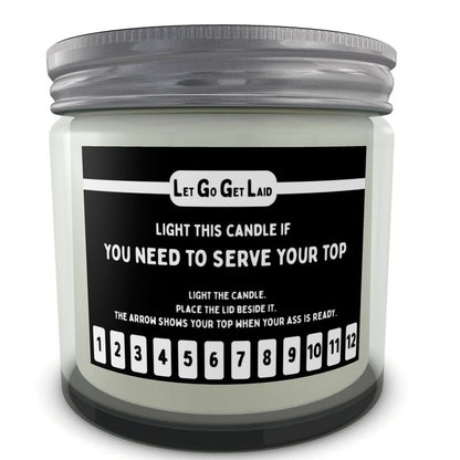 Kinky fetish candle for gay bottoms to serve their tops