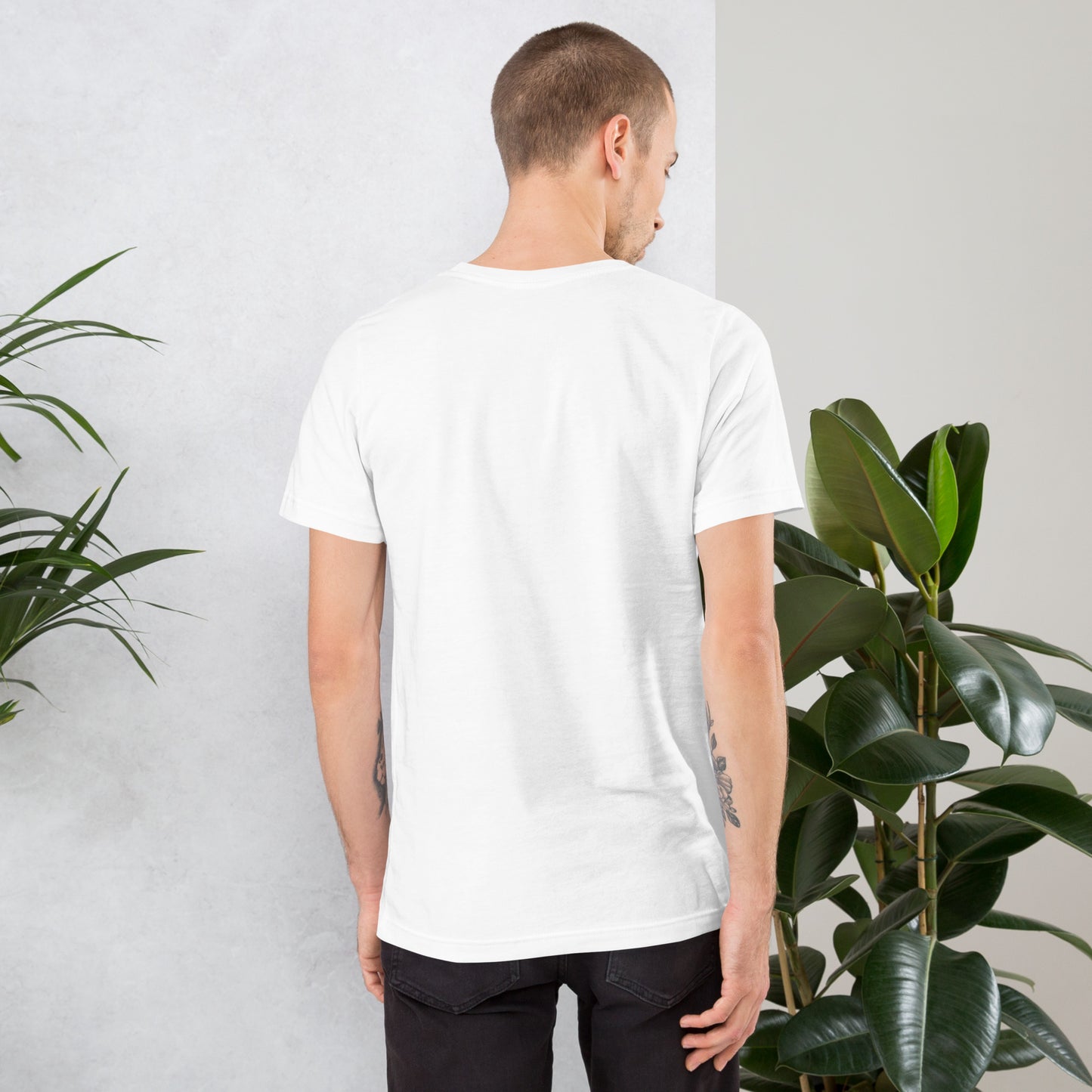 Gay male model wearing a horny tshirt