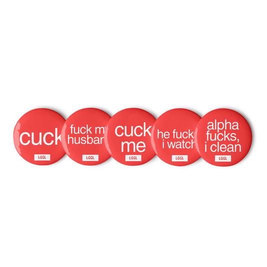 LGGL collection of pin badges for cuckolds