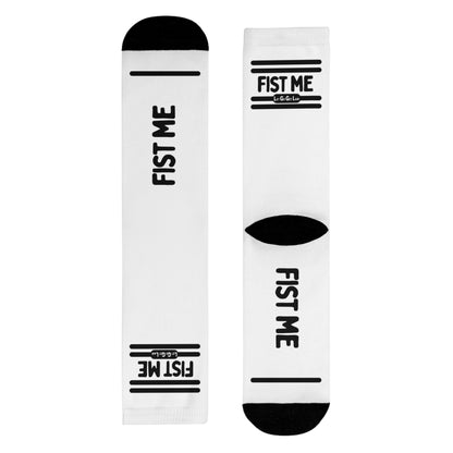 LetGo GetLaid socks with a "FIST ME" message
