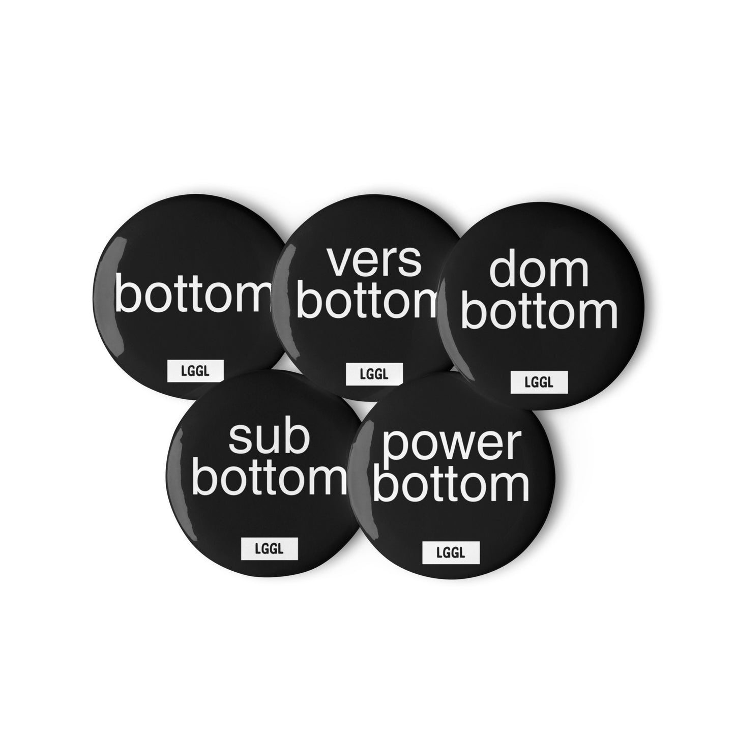 Gay kink pin badges for bottoms - full collection - LetGoGetLaid