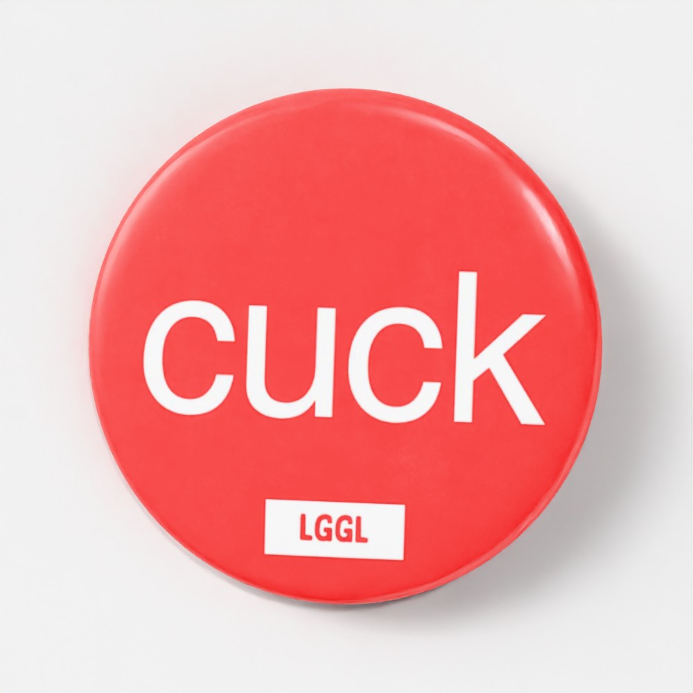 56mm Cuck pinback button - gay kink gear wearable role signal by LetGoGetLaid