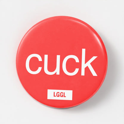 56mm Cuck pinback button - gay kink gear wearable role signal by LetGoGetLaid