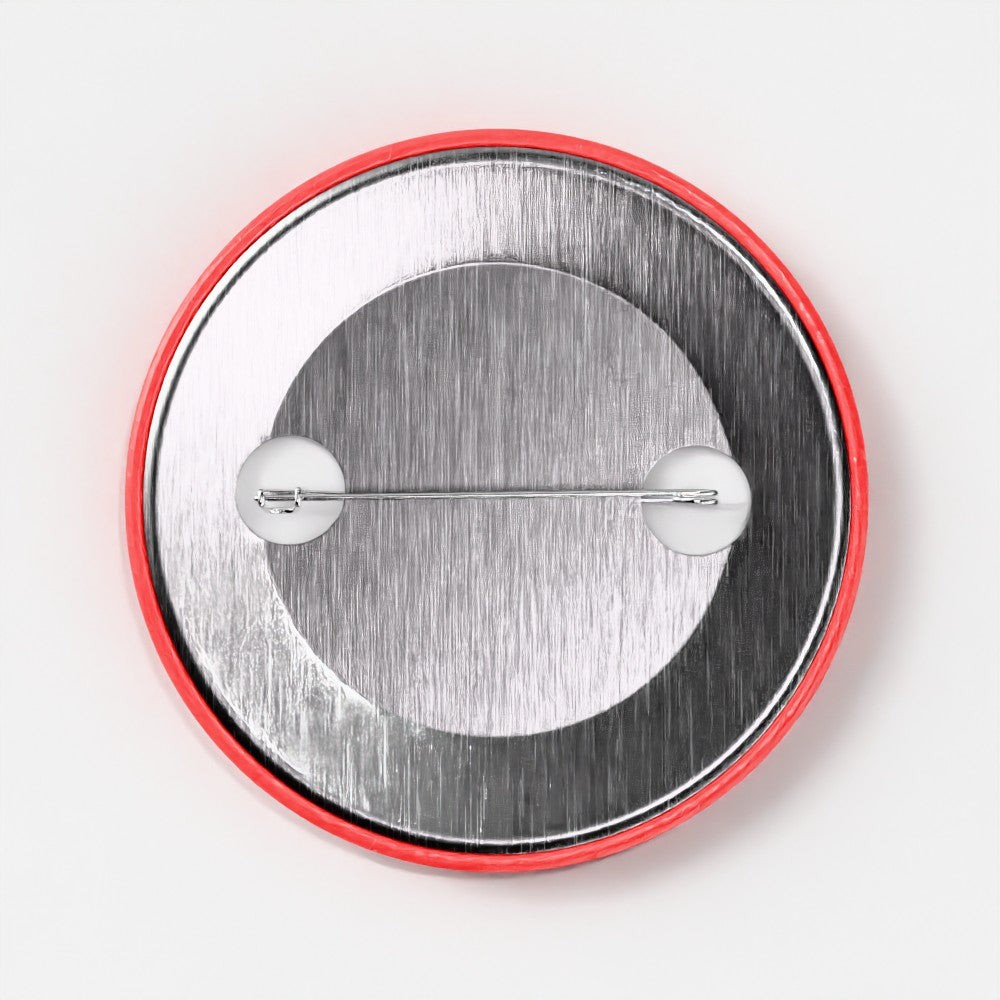 Gay cuck pinback button back view - 56mm gay fetish accessory clasp detail by LetGoGetLaid