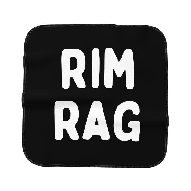 LetGoGetLaid Rimming Accessories: black face sitting aftercare towel with "RIM RAG" text