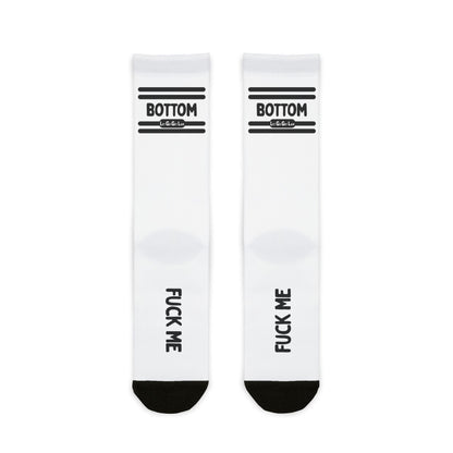 Gay Kink Socks: BOTTOM - FUCK ME Socks for Cruising and Parties