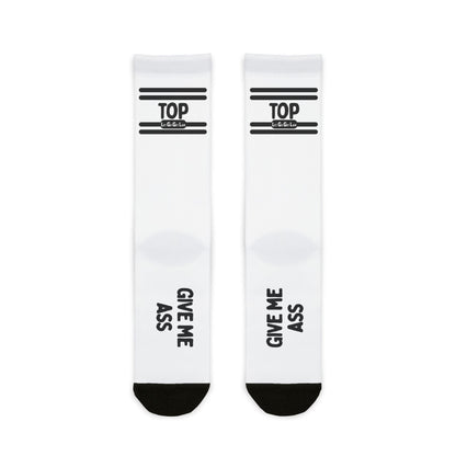 TOP and GIVE ME ASS gay kink socks - fetish socks for gay tops