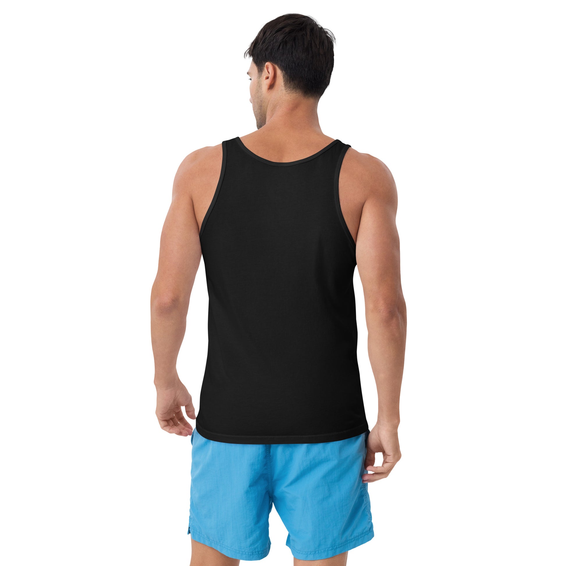 Black "Need two dicks" kinky tank top for cruising and clubbing
