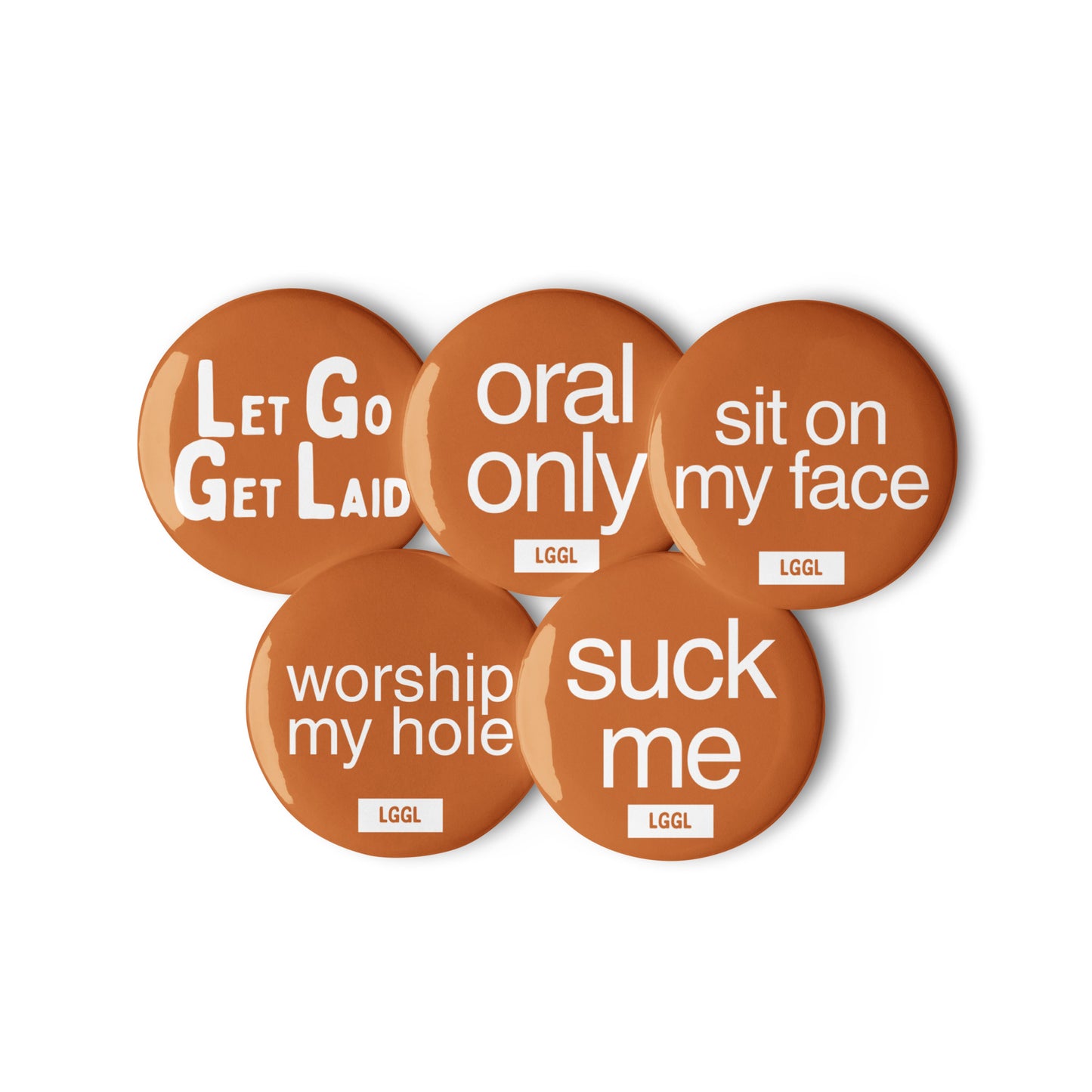 Oral sex and facesitting gay kink pin badges - LetGoGetLaid side collection for cruising and fetish nights