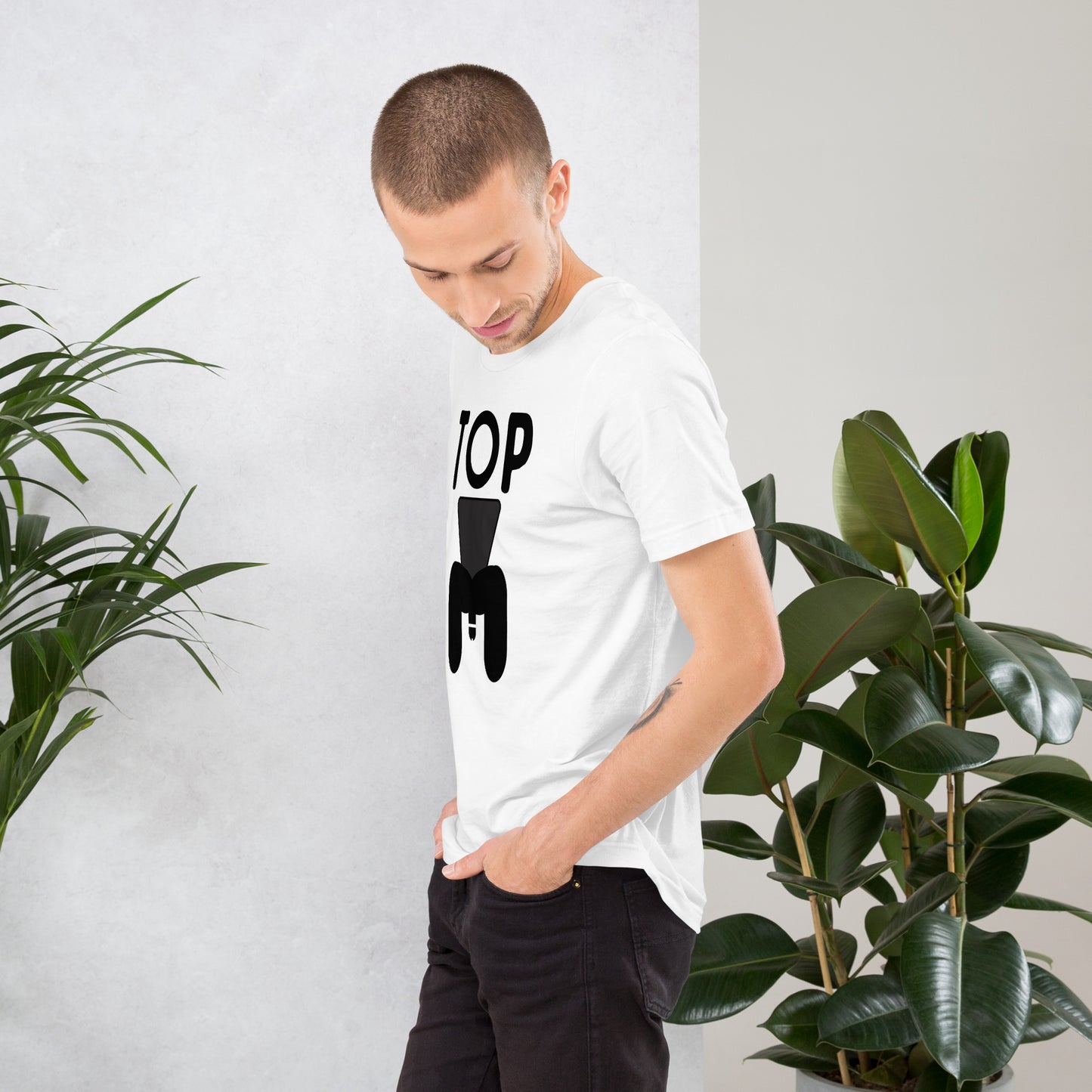 Top Gay man wearing a bold statement tshirt