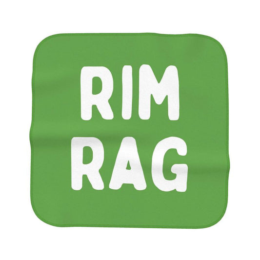 Kinky Gifts for the Gay Community: green microfibre towel with text "RIM RAG"