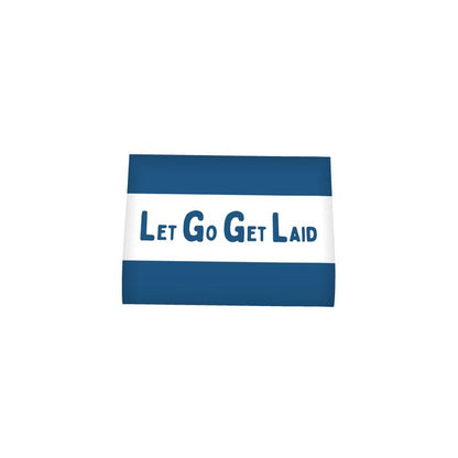 Gay Kinky Gifts at LetGoGetLaid: blue label with LetGoGetLaid logo.