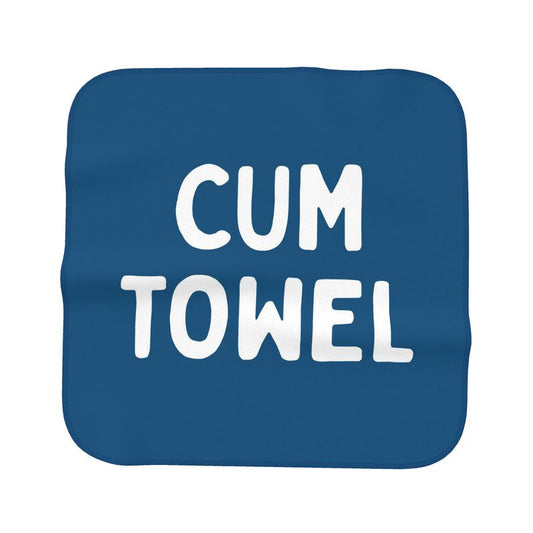 Kinky Gifts at LetGoGetLaid: blue micofiber towel with text "Cum Towel"