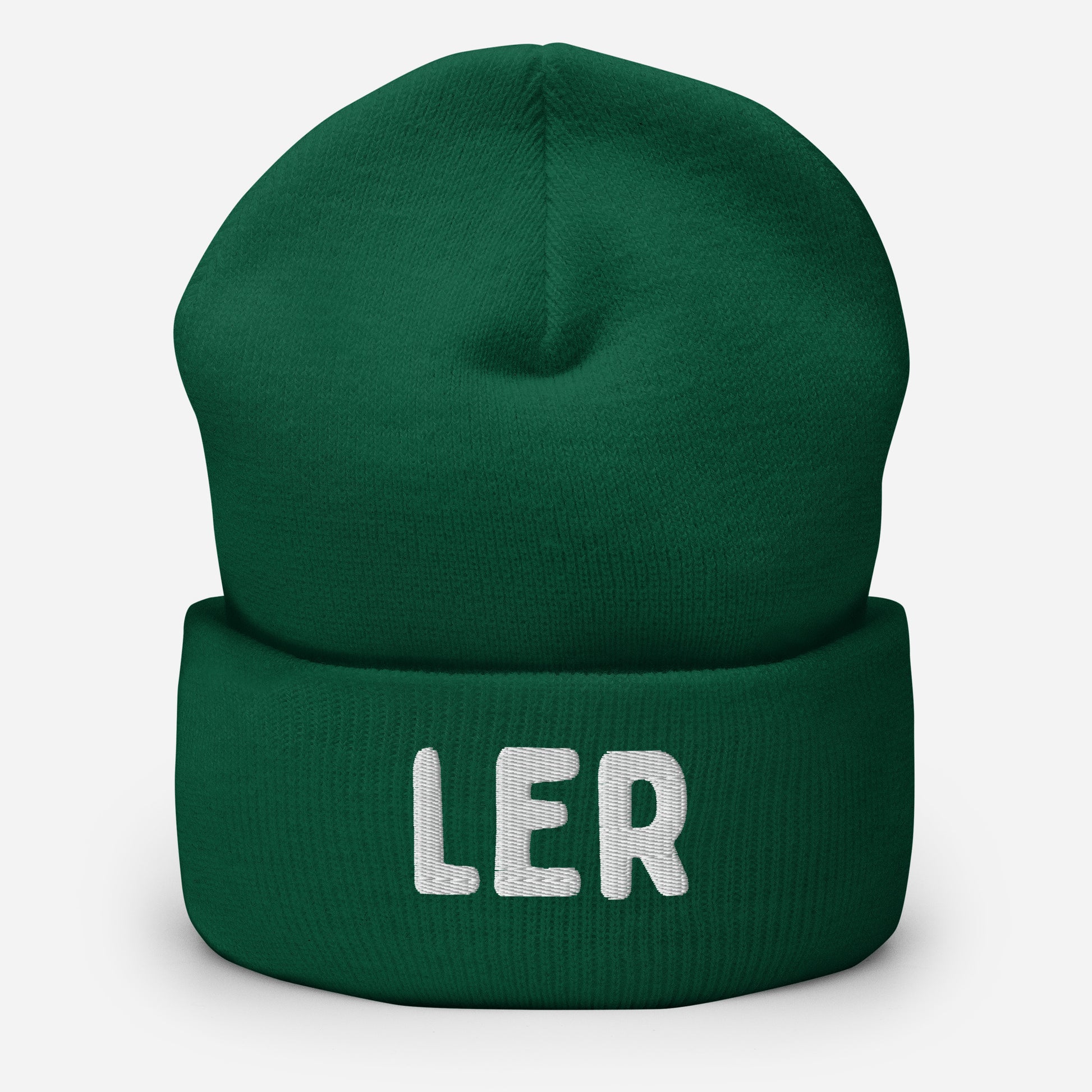 Green Feet Tickling Beanie with "LER" text - TICKLER