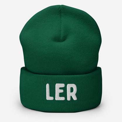 Green Feet Tickling Beanie with "LER" text - TICKLER