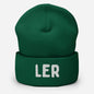Green Feet Tickling Beanie with "LER" text - TICKLER