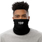 Black face covering with "Top" text for anon paries