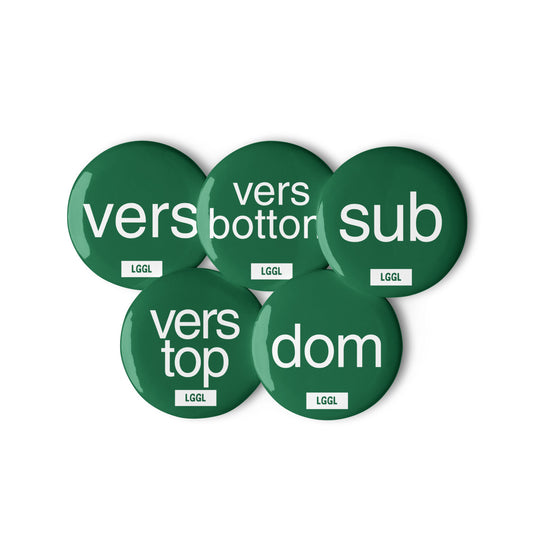 Gay vers fetish pin badge collection - full versatile kink badge set by LetGoGetLaid