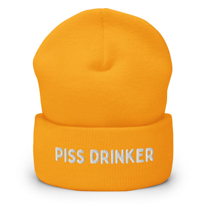 Gold Golden shower accessories - "Piss Drinker" beanie - a Christmas gift idea