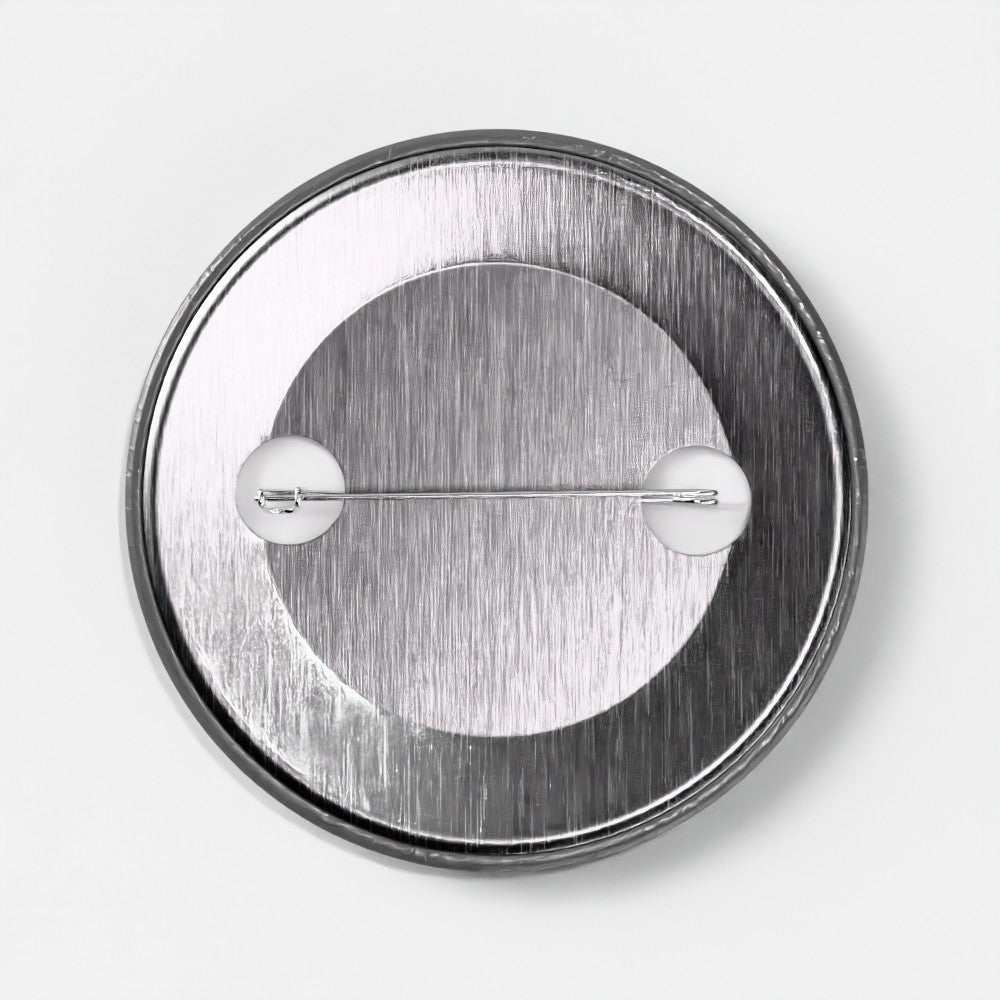 The back of LGGL metal pinback button