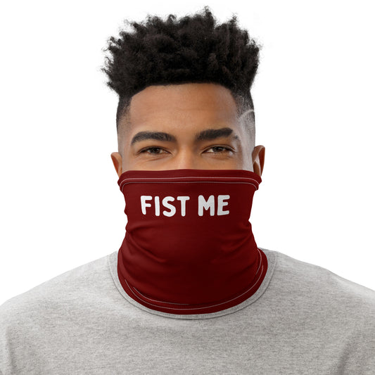 Face mask with "Fist me" text for dl anon fun