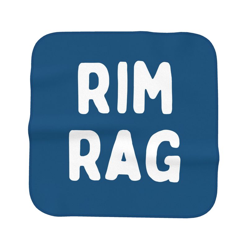 LetGoGetLaid Kinky Gifts: Rimming Accessories - bloue microfibre towel with "RIM RAG" text