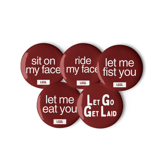 LGGL gay facesitting collection of pinback buttons