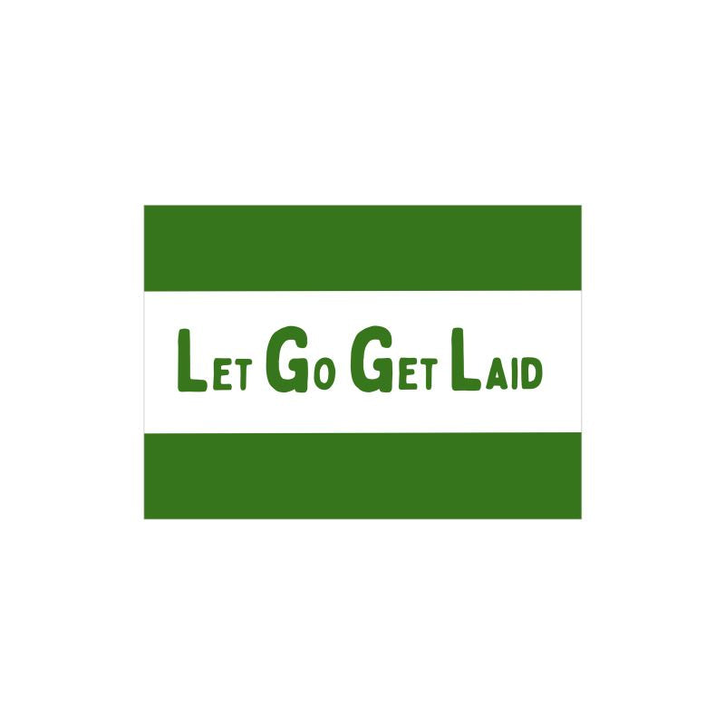Cum Towel Label - LetGoGetLaid logo attached to the product