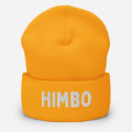 Gold beanie with "HIMBO" text - a Christmas gift