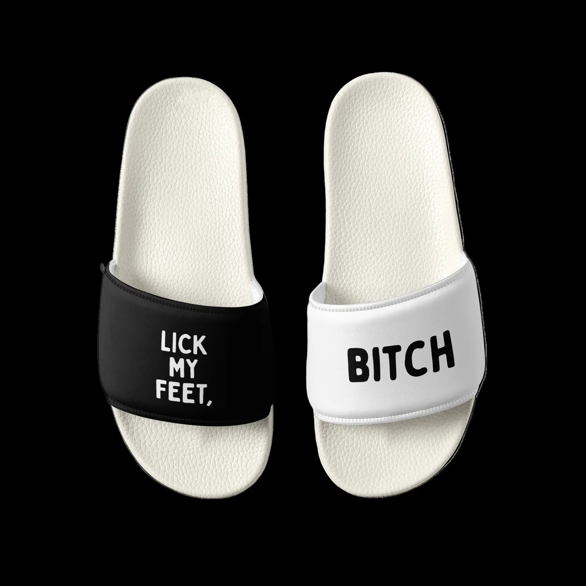 LetGoGetLaid: Feet Worship Gear for Gay Men, "Lick My Feet, Bitch" Slides