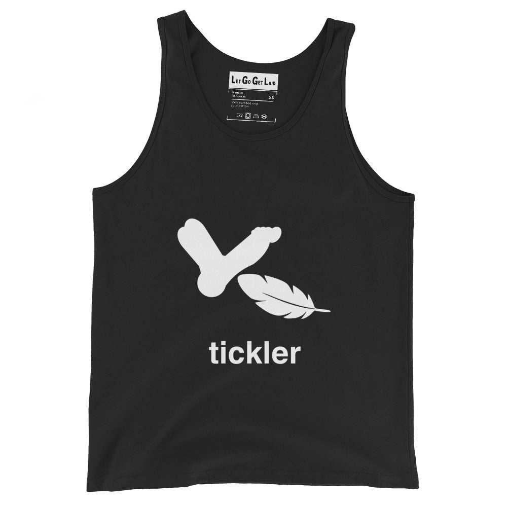 Tank top with text "Tickler" - LetGoGetLaid tickling kink collection