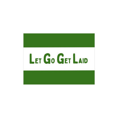 LetGo GetLaid label attached to Green Rim Rag