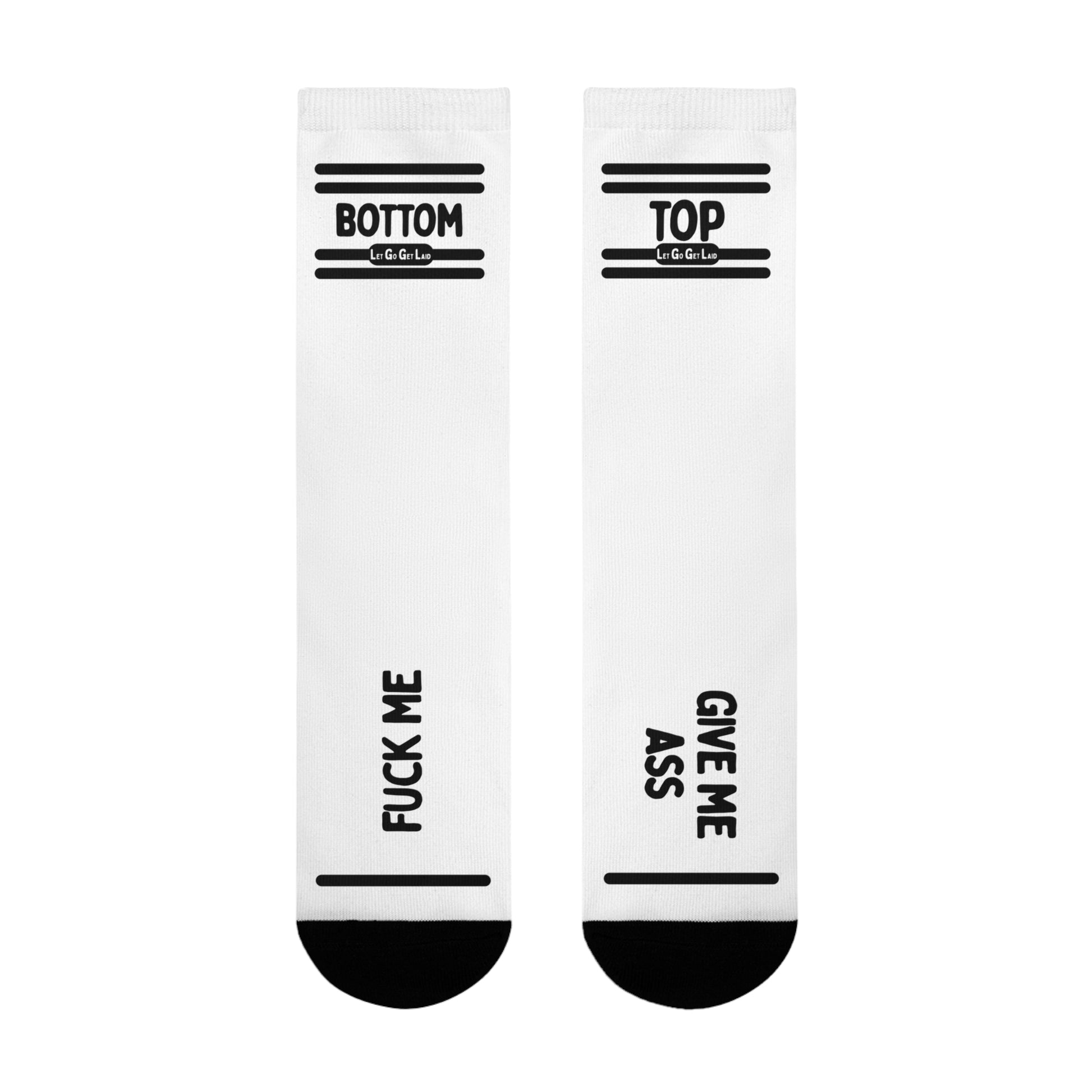 Two white socks for versatile gay man for cruising and clubbing