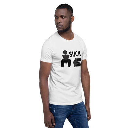 LetGoGetLaid t-shirt with "Suck me" text