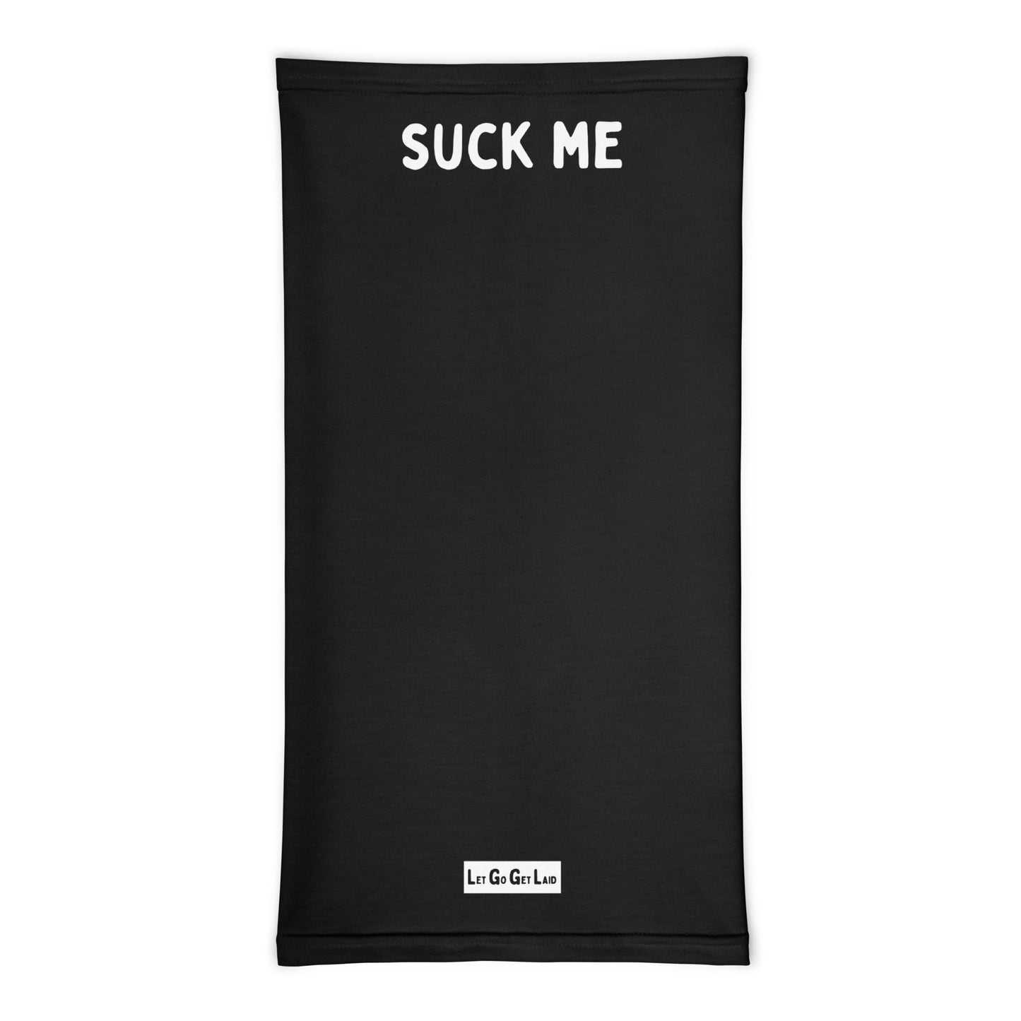 Black Face Cover with "Suck Me" text for Anonymous Fun, DL hookups and Anon Meets