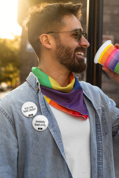 Gay Feet, Socks & Shoe Fetish Pinback Buttons - Sex-Positive Collection - Single Pin, Choose from 20 Designs, 56mm/2.2in