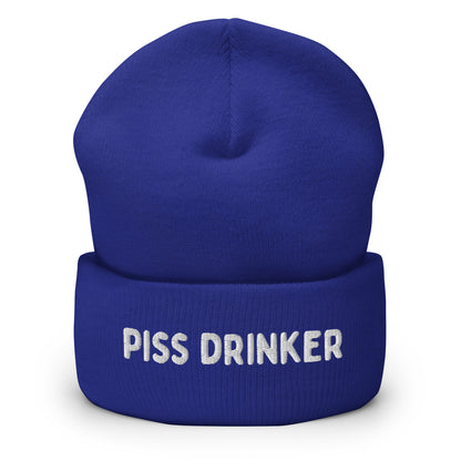 "PISS DRINKER" text on a kinky beanie - only at www.letgogetlaid.com