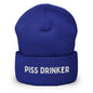 "PISS DRINKER" text on a kinky beanie - only at www.letgogetlaid.com